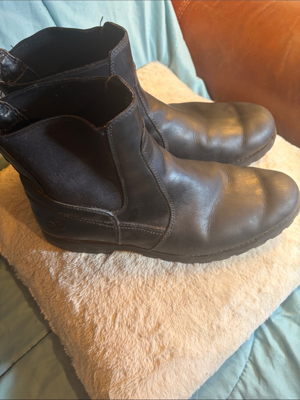 Timberland Men's Black Leather Chelsea-Style Chukka Boots